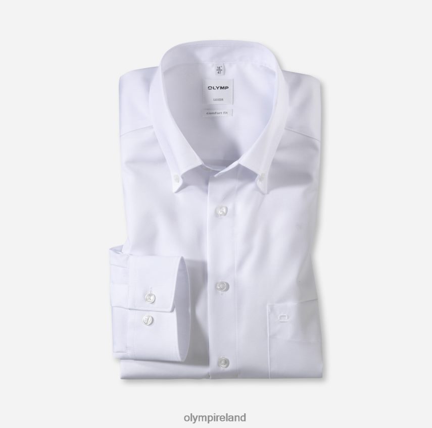 Clothing OLYMP Luxor Comfort Fit, Business Shirt, Button-Down, White 24L8461678