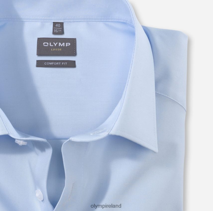 Clothing OLYMP Luxor Comfort Fit, Business Shirt, Extra Short Sleeve, New Kent, Blue 24L8461707