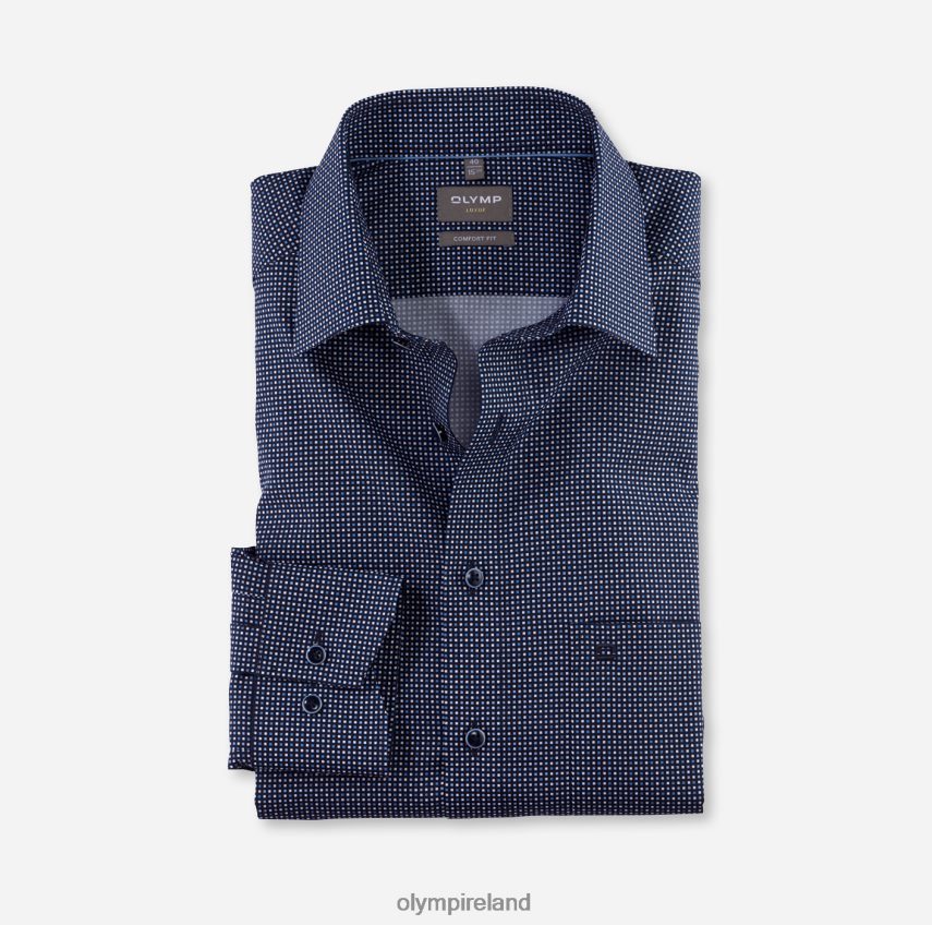 Clothing OLYMP Luxor Comfort Fit, Business Shirt, Long Sleeve Extra Long, New Kent, Marine 24L8461694