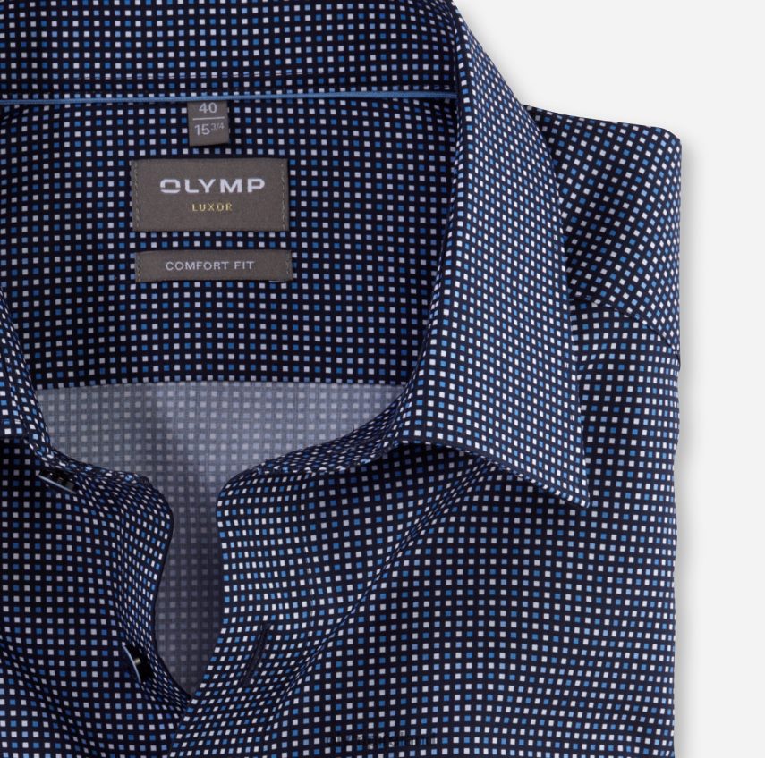 Clothing OLYMP Luxor Comfort Fit, Business Shirt, Long Sleeve Extra Long, New Kent, Marine 24L8461694