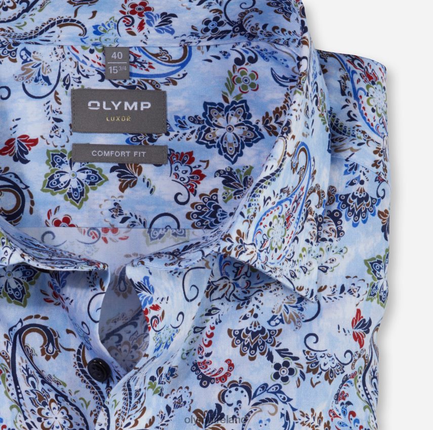 Clothing OLYMP Luxor Comfort Fit, Business Shirt, New Kent, Bleu 24L8461605