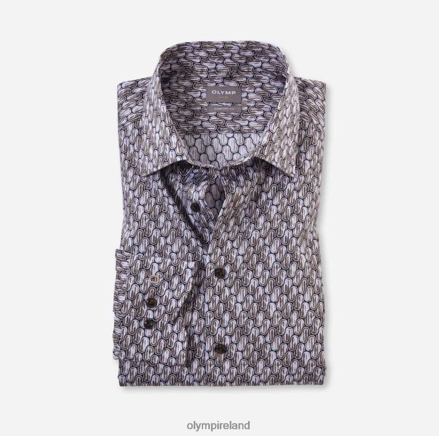 Clothing OLYMP Luxor Comfort Fit, Business Shirt, New Kent, Brown 24L8461620
