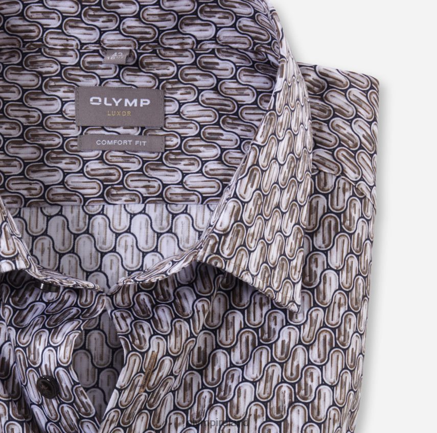 Clothing OLYMP Luxor Comfort Fit, Business Shirt, New Kent, Brown 24L8461620
