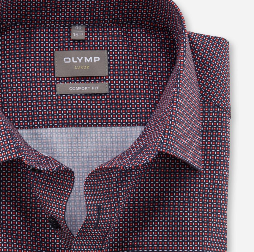 Clothing OLYMP Luxor Comfort Fit, Business Shirt, New Kent, Red 24L8461575