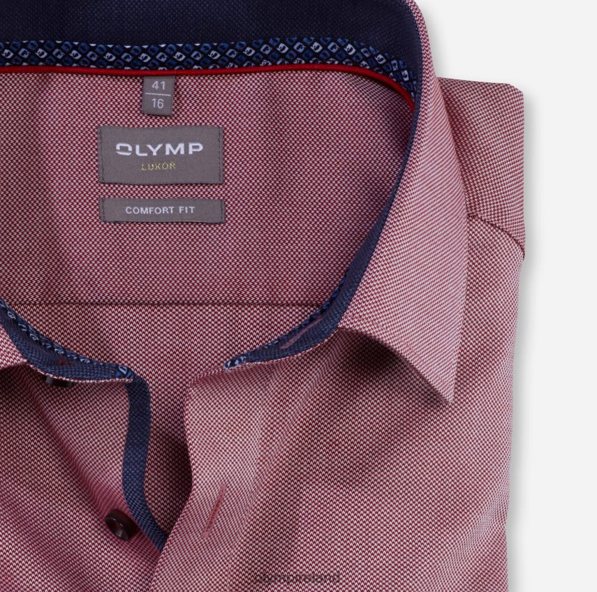 Clothing OLYMP Luxor Comfort Fit, Business Shirt, New Kent, Red 24L8461650