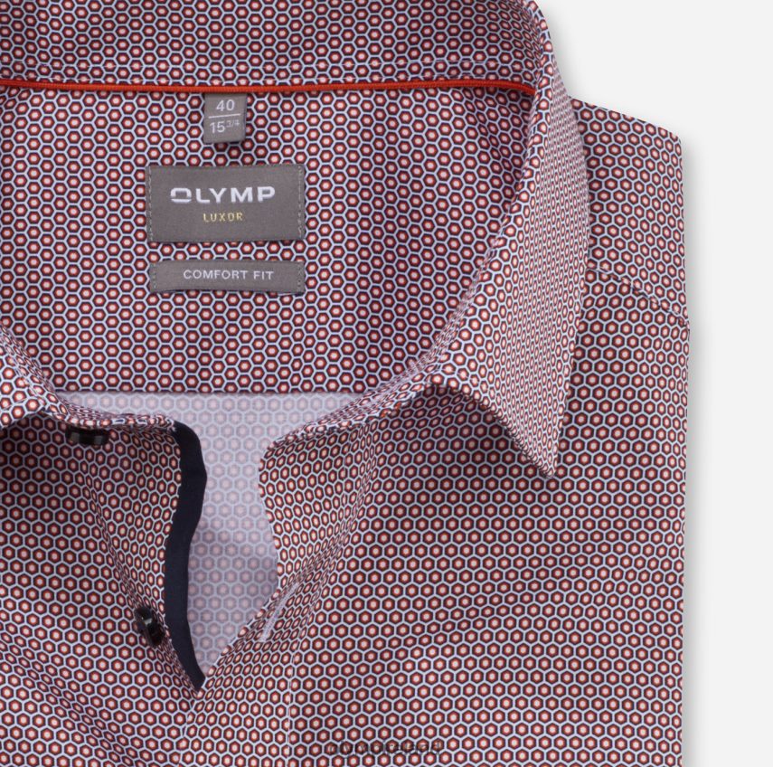 Clothing OLYMP Luxor Comfort Fit, Business Shirt, New Kent, Red Orange 24L8461665