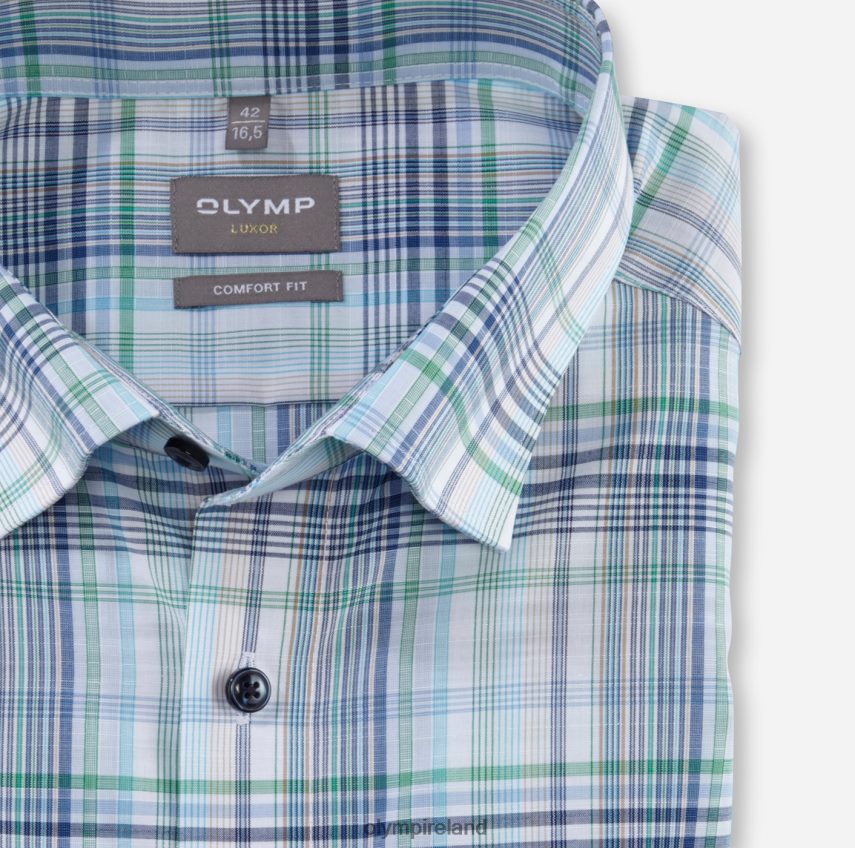 Clothing OLYMP Luxor Comfort Fit, Business Shirt, Under Button-Down, Aqua 24L8461567