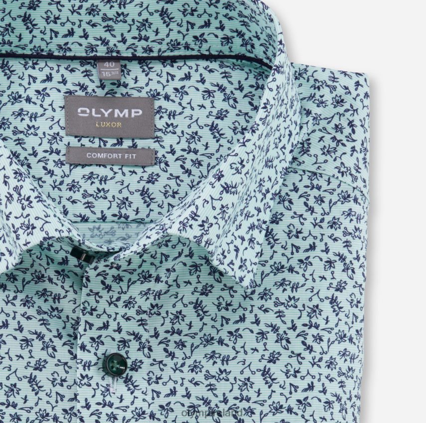 Clothing OLYMP Luxor Comfort Fit, Business Shirt, Under Button-Down, Light Green 24L8461537