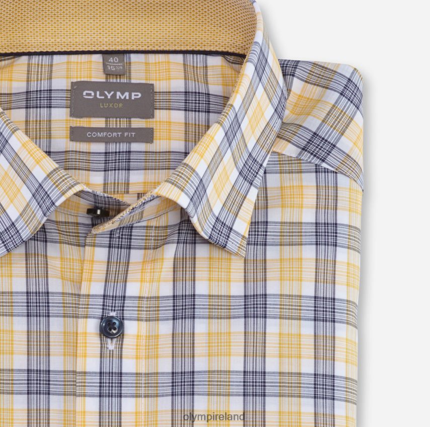 Clothing OLYMP Luxor Comfort Fit, Business Shirt, Under Button-Down, Yellow 24L8461520