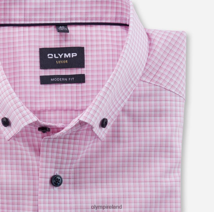 Clothing OLYMP Luxor Modern Fit, Business Shirt, Button-Down, Rose 24L8461151