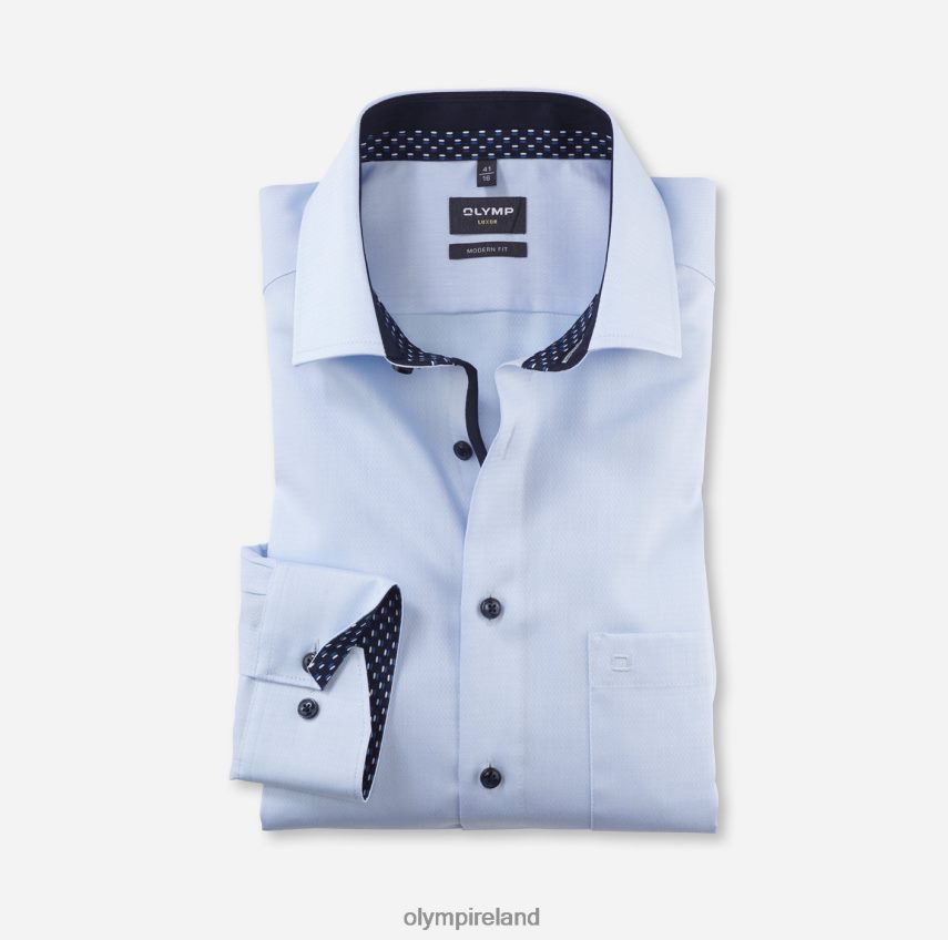 Clothing OLYMP Luxor Modern Fit, Business Shirt, Extra Short Sleeve, Global Kent, Bleu 24L8461460