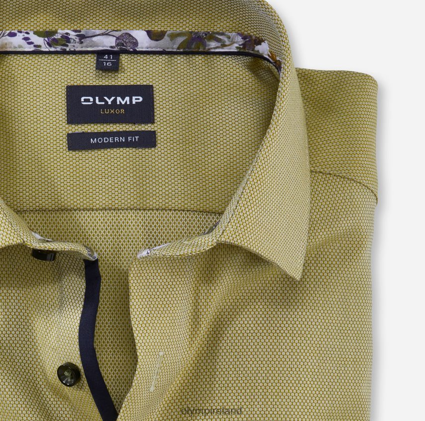 Clothing OLYMP Luxor Modern Fit, Business Shirt, Extra Short Sleeve, Global Kent, Lime 24L8461462