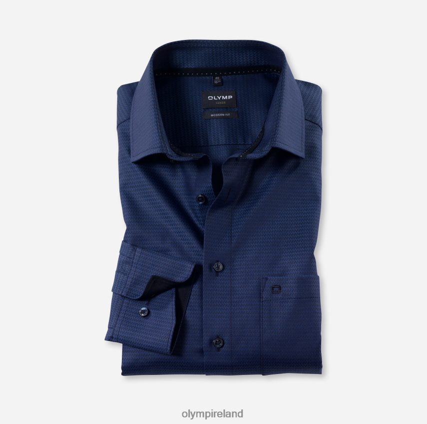 Clothing OLYMP Luxor Modern Fit, Business Shirt, Extra Short Sleeve, Global Kent, Marine 24L8461467