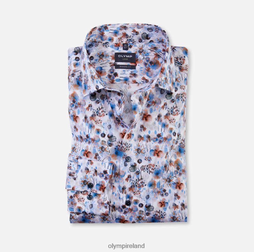 Clothing OLYMP Luxor Modern Fit, Business Shirt, Extra Short Sleeve, Global Kent, Orange 24L8461463