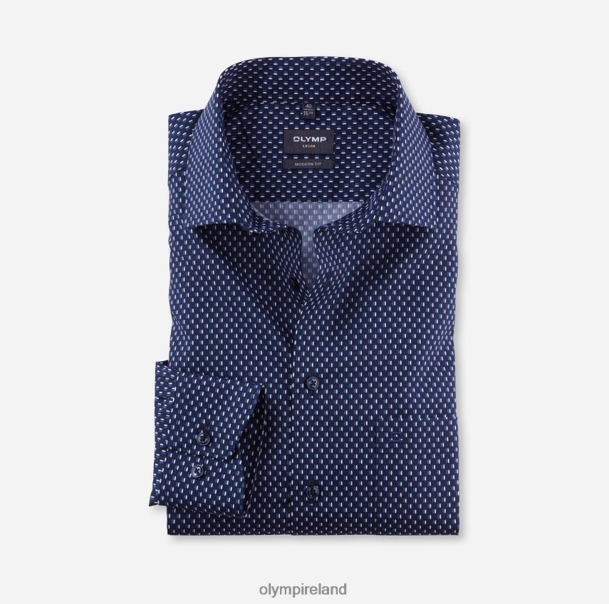 Clothing OLYMP Luxor Modern Fit, Business Shirt, Extra Short Sleeve, Global Kent, Royal 24L8461461
