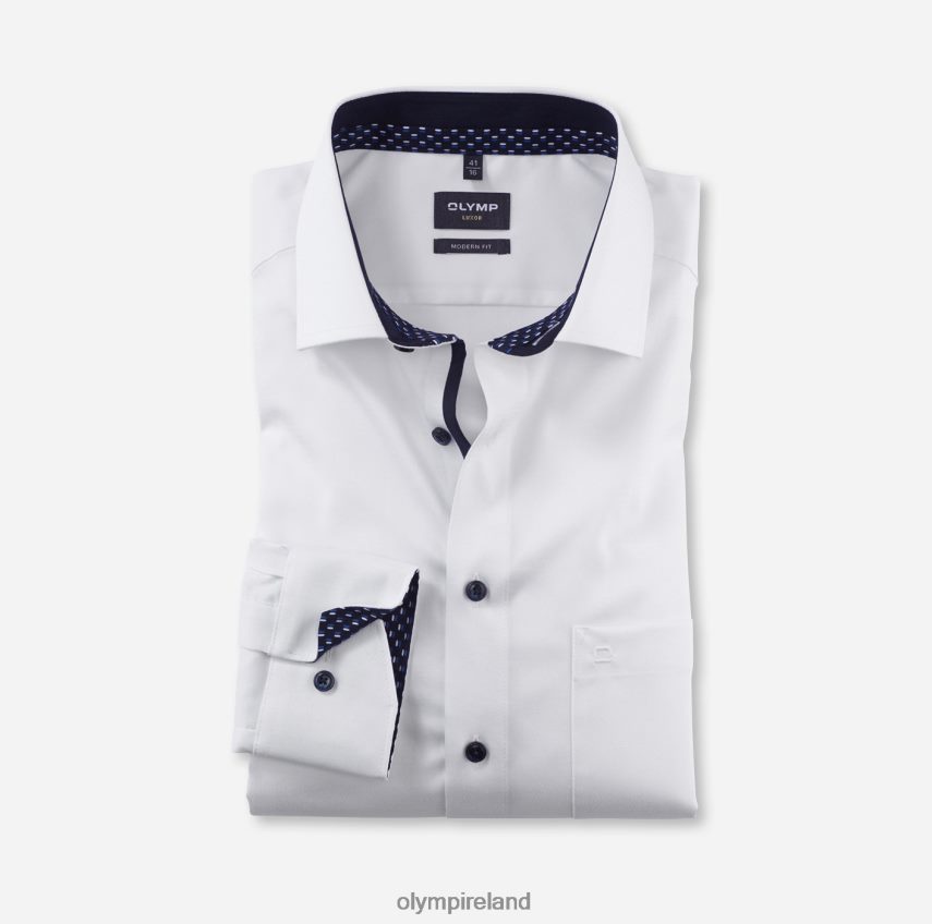 Clothing OLYMP Luxor Modern Fit, Business Shirt, Extra Short Sleeve, Global Kent, White 24L8461458