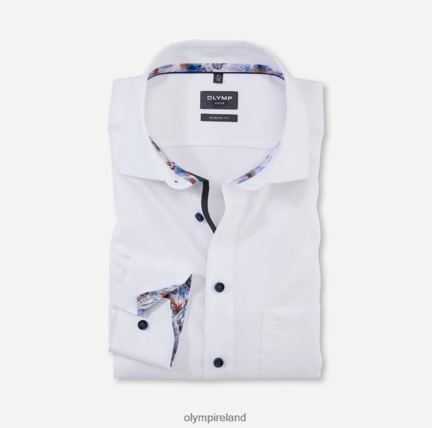 Clothing OLYMP Luxor Modern Fit, Business Shirt, Extra Short Sleeve, Global Kent, White 24L8461466