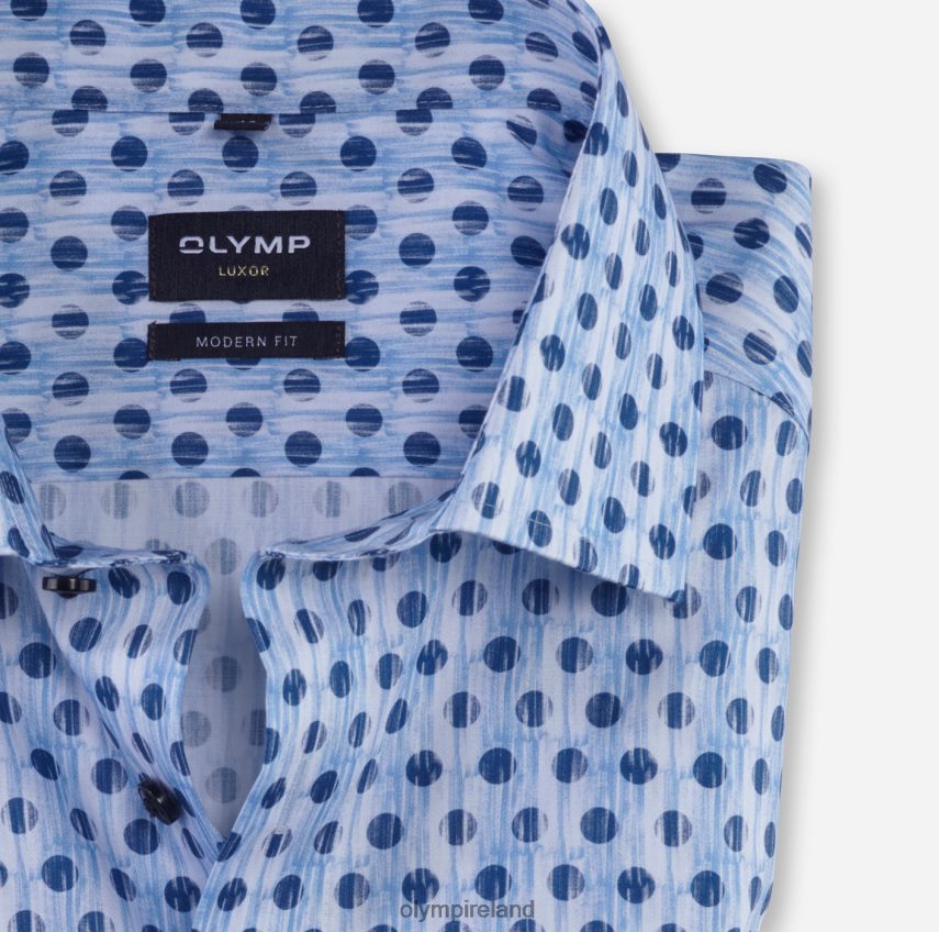 Clothing OLYMP Luxor Modern Fit, Business Shirt, Global Kent, Bleu 24L8461004