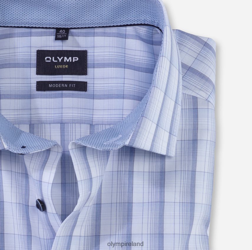 Clothing OLYMP Luxor Modern Fit, Business Shirt, Global Kent, Bleu 24L8461124