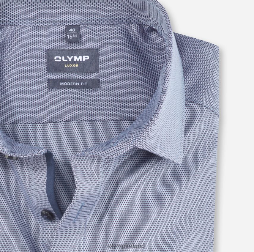 Clothing OLYMP Luxor Modern Fit, Business Shirt, Global Kent, Bleu 24L8461243