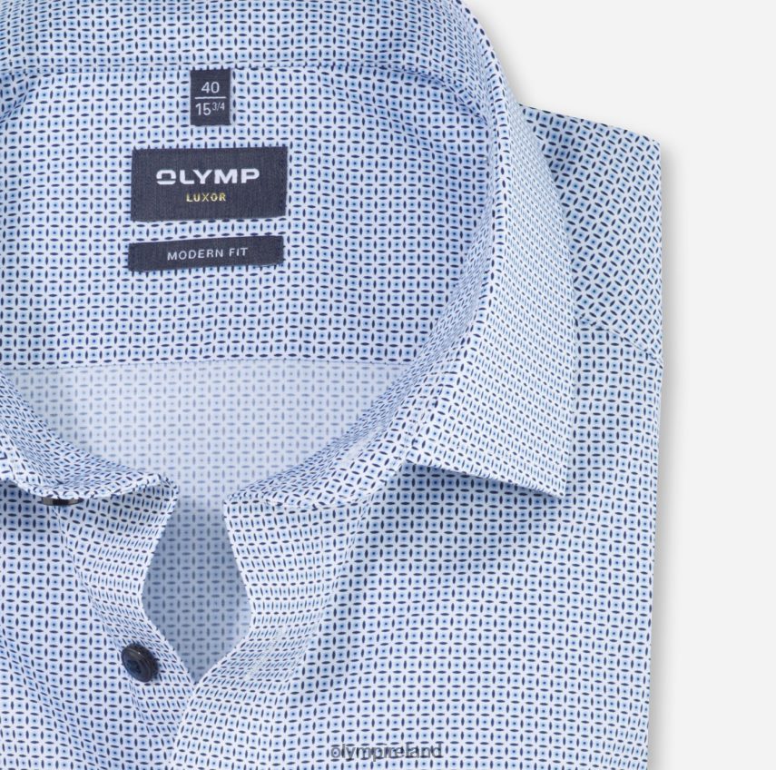 Clothing OLYMP Luxor Modern Fit, Business Shirt, Global Kent, Bleu 24L8461249