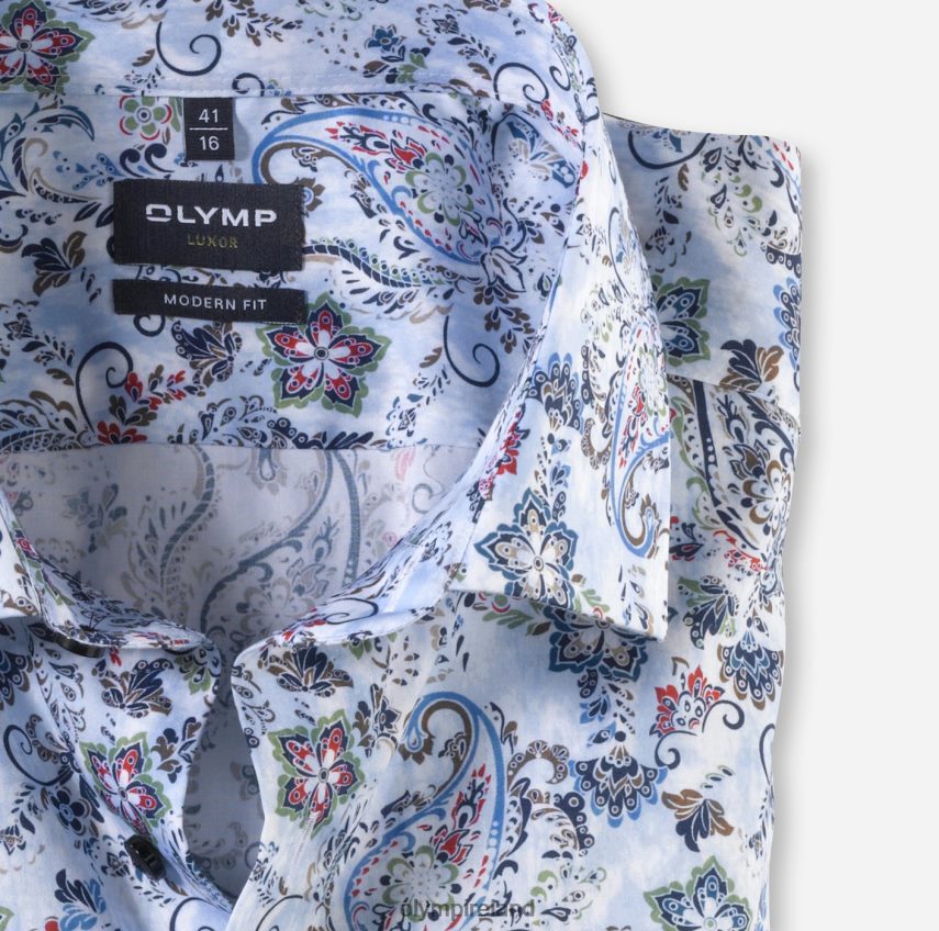Clothing OLYMP Luxor Modern Fit, Business Shirt, Global Kent, Bleu 24L8461266