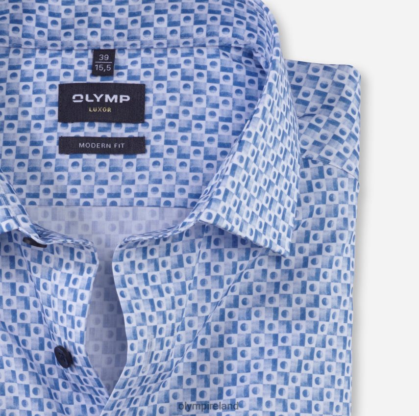 Clothing OLYMP Luxor Modern Fit, Business Shirt, Global Kent, Bleu 24L8461271