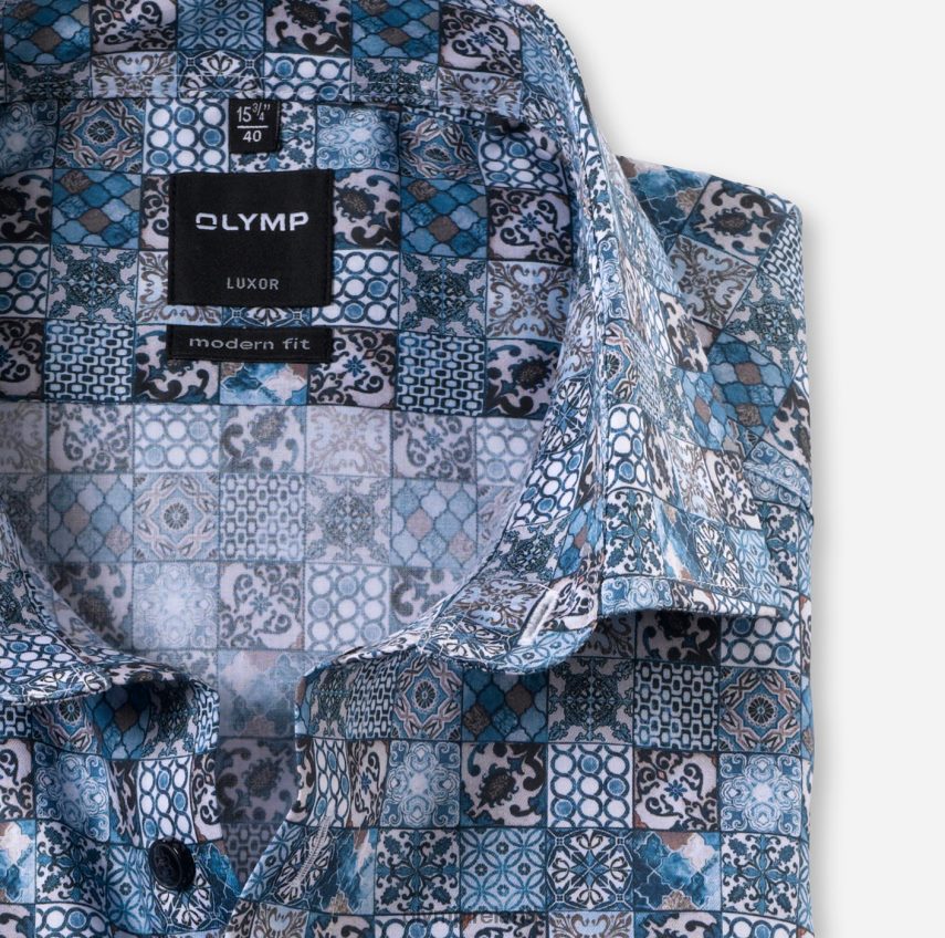 Clothing OLYMP Luxor Modern Fit, Business Shirt, Global Kent, Bleu 24L8461361