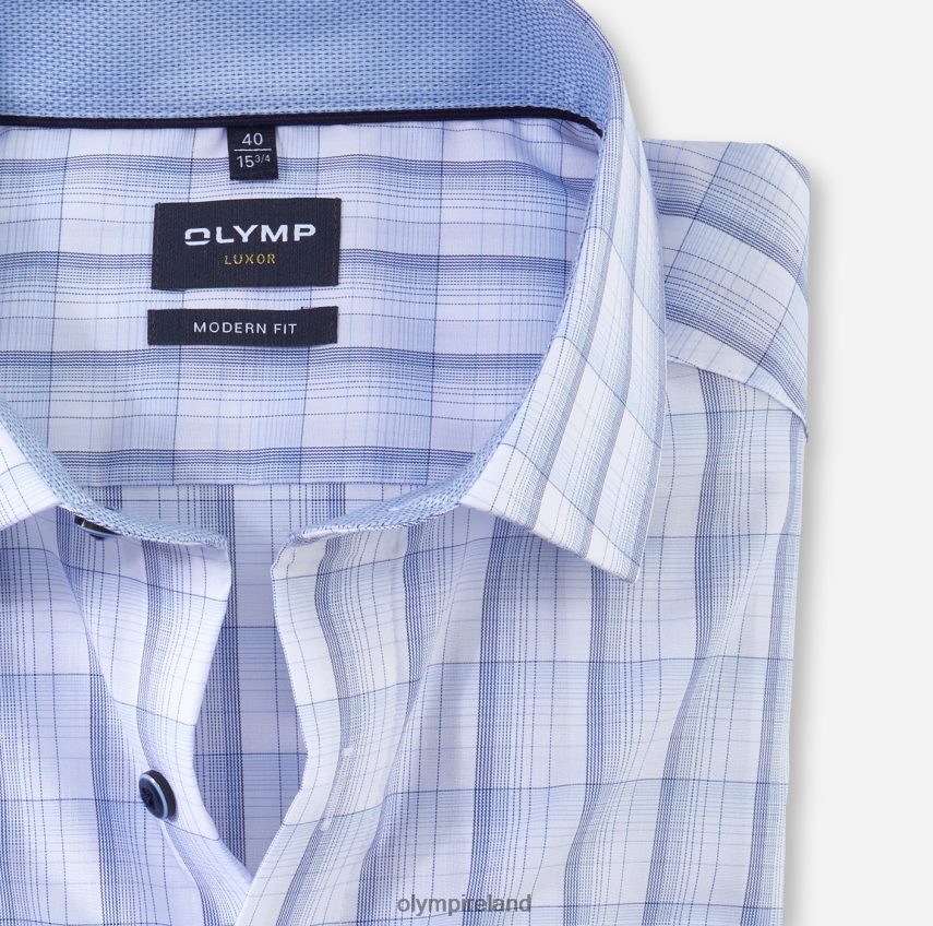 Clothing OLYMP Luxor Modern Fit, Business Shirt, Global Kent, Bleu 24L846936