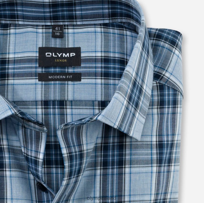 Clothing OLYMP Luxor Modern Fit, Business Shirt, Global Kent, Bleu 24L846939