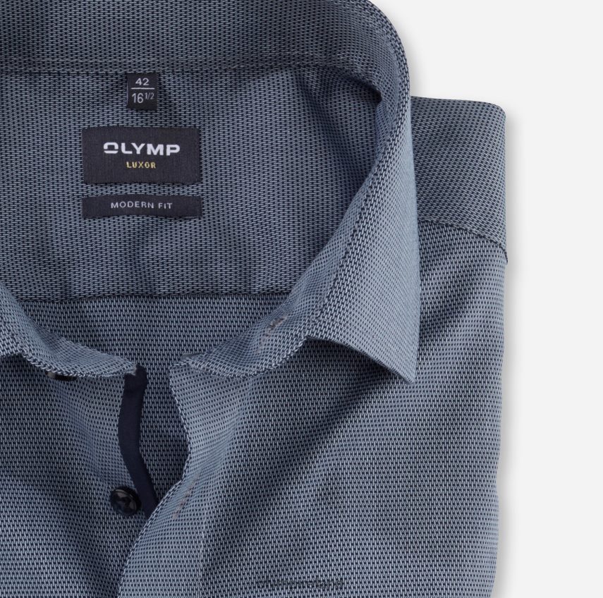 Clothing OLYMP Luxor Modern Fit, Business Shirt, Global Kent, Bleu 24L846945