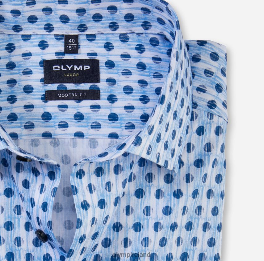 Clothing OLYMP Luxor Modern Fit, Business Shirt, Global Kent, Bleu 24L846948