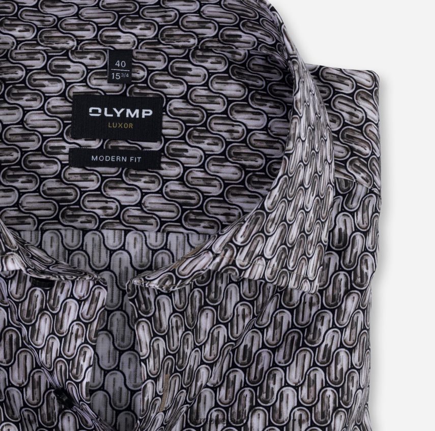 Clothing OLYMP Luxor Modern Fit, Business Shirt, Global Kent, Brown 24L8461294
