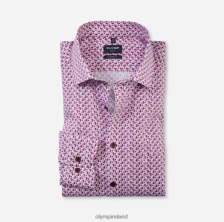 Clothing OLYMP Luxor Modern Fit, Business Shirt, Global Kent, Fuchsia 24L846926