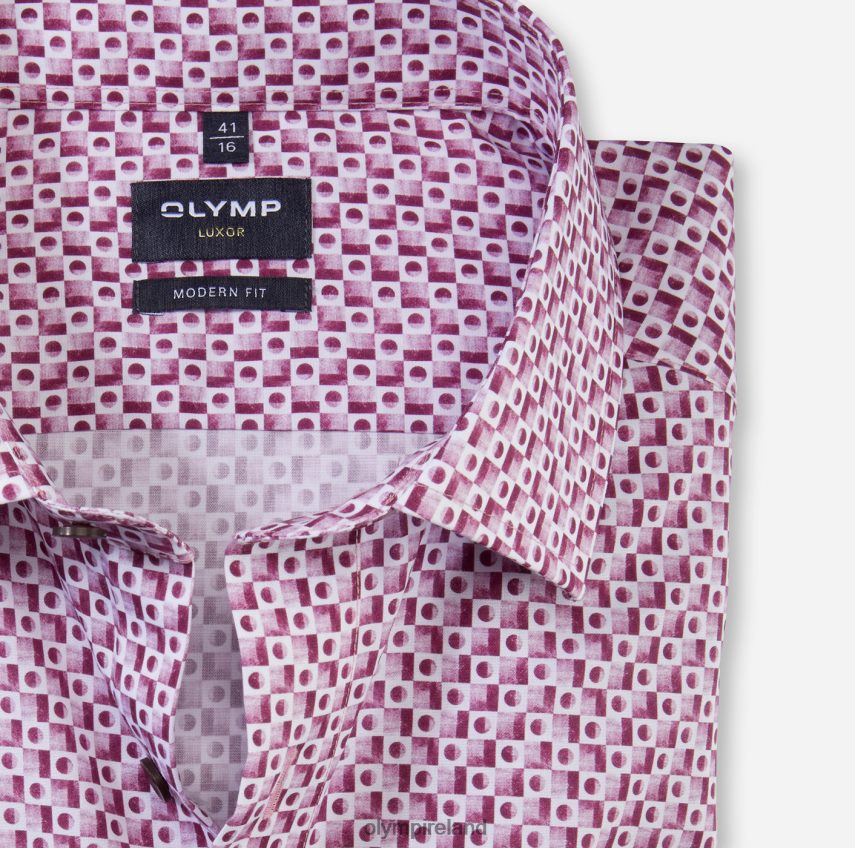 Clothing OLYMP Luxor Modern Fit, Business Shirt, Global Kent, Fuchsia 24L846926