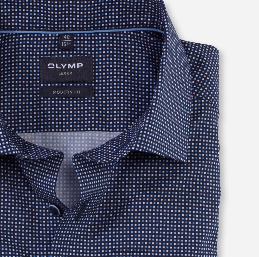 Clothing OLYMP Luxor Modern Fit, Business Shirt, Global Kent, Marine 24L8461112