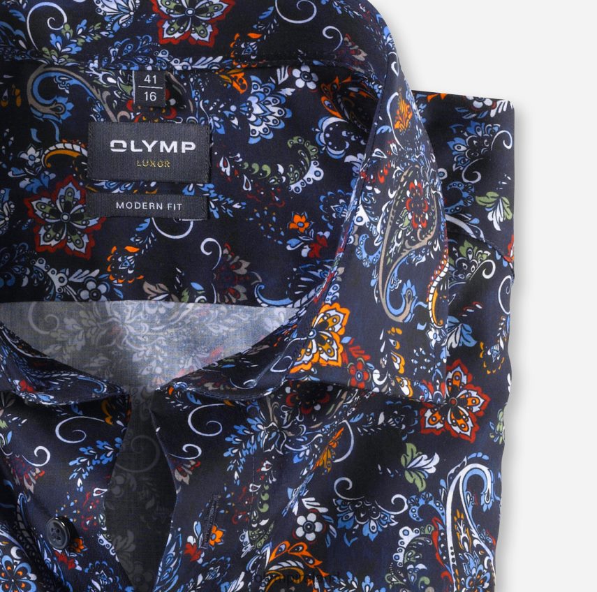 Clothing OLYMP Luxor Modern Fit, Business Shirt, Global Kent, Marine 24L8461214