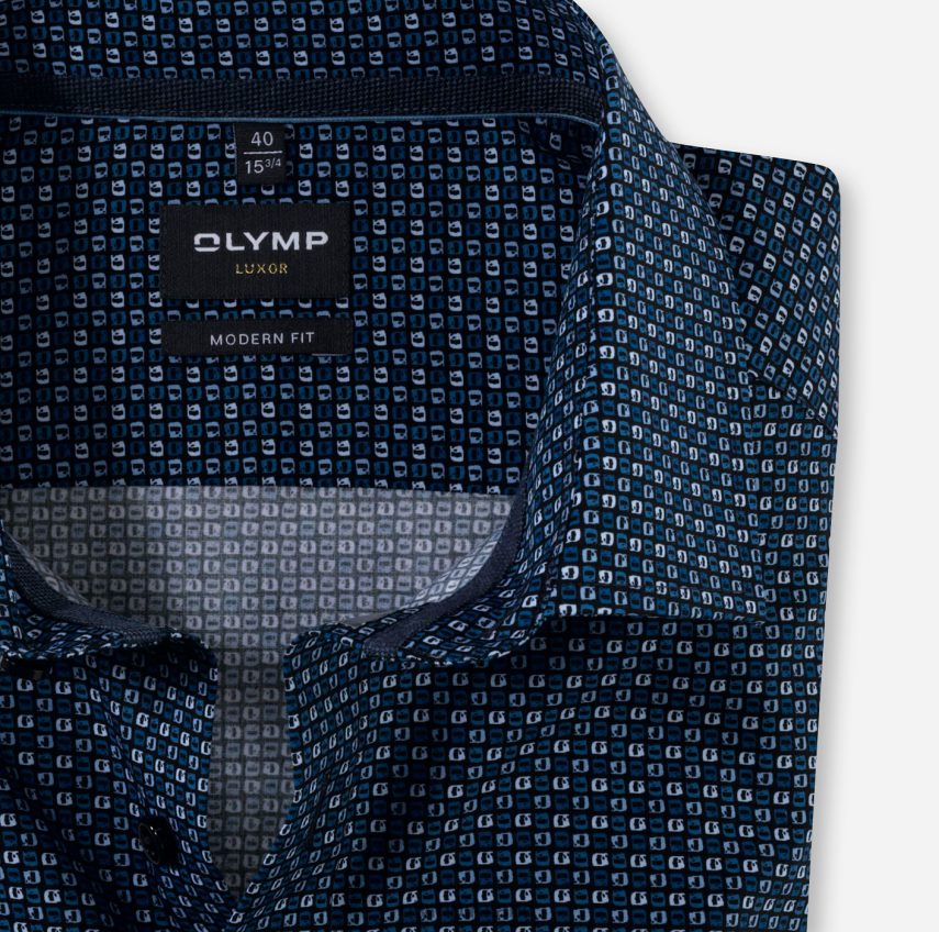 Clothing OLYMP Luxor Modern Fit, Business Shirt, Global Kent, Marine 24L8461276