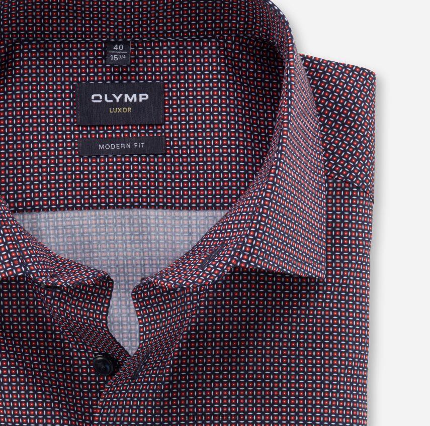 Clothing OLYMP Luxor Modern Fit, Business Shirt, Global Kent, Red 24L8461163