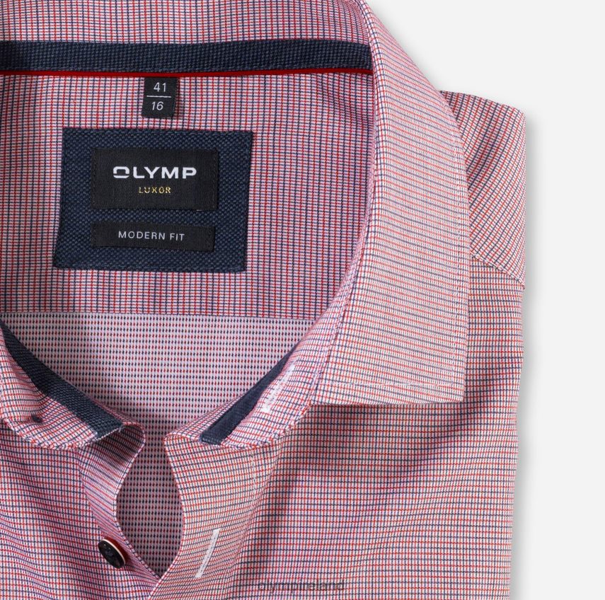 Clothing OLYMP Luxor Modern Fit, Business Shirt, Global Kent, Red 24L8461175