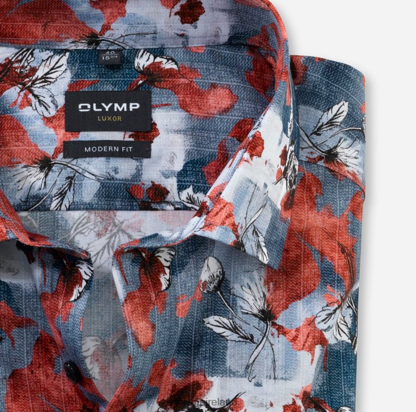 Clothing OLYMP Luxor Modern Fit, Business Shirt, Global Kent, Red 24L8461191