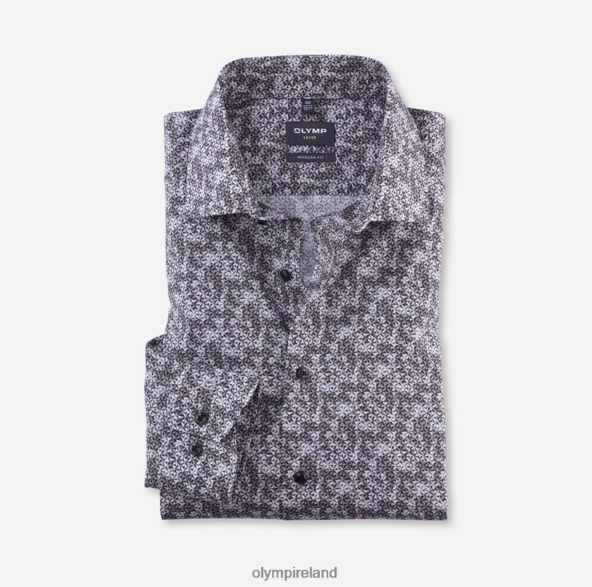 Clothing OLYMP Luxor Modern Fit, Business Shirt, Global Kent, Taupe 24L8461019