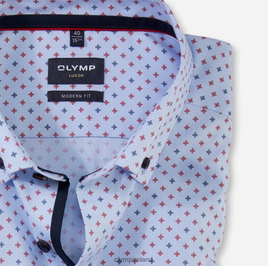 Clothing OLYMP Luxor Modern Fit, Business Shirt, Long Sleeve Extra Long, Button-Down, Red 24L8461428