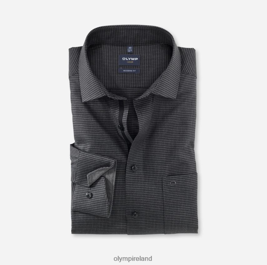 Clothing OLYMP Luxor Modern Fit, Business Shirt, Long Sleeve Extra Long, Global Kent, Black 24L8461445