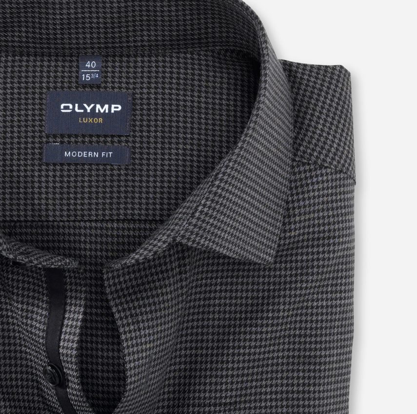 Clothing OLYMP Luxor Modern Fit, Business Shirt, Long Sleeve Extra Long, Global Kent, Black 24L8461445