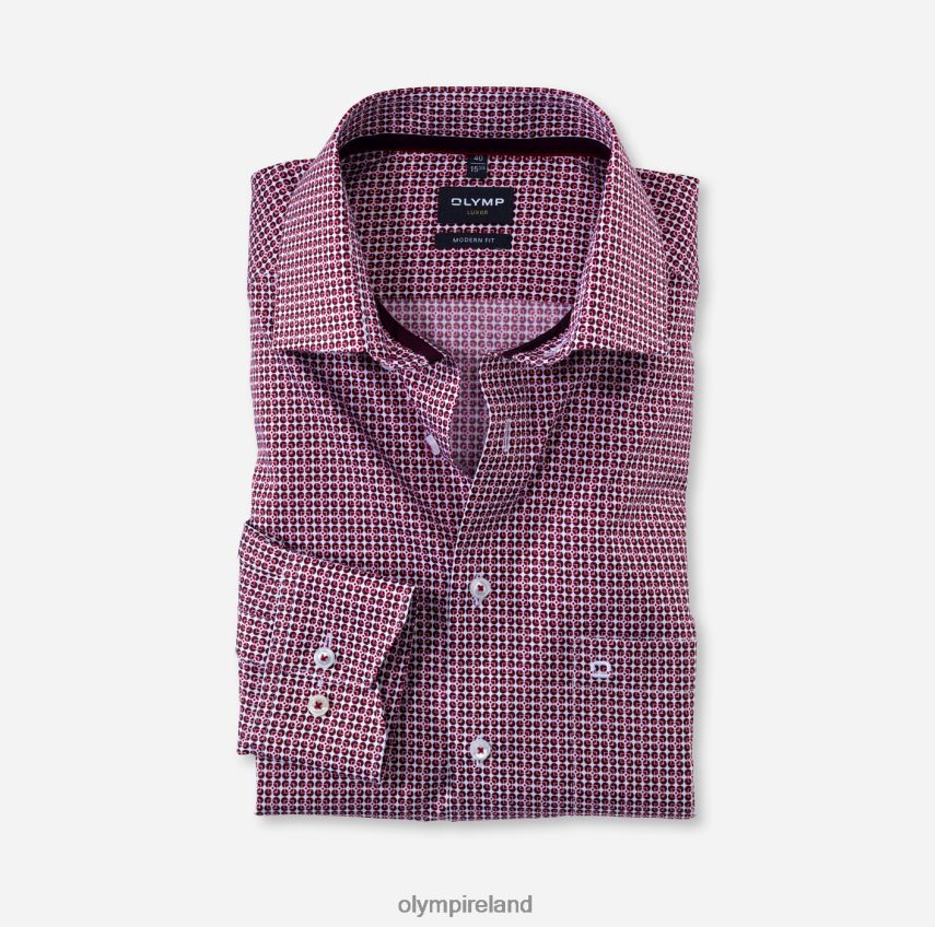 Clothing OLYMP Luxor Modern Fit, Business Shirt, Long Sleeve Extra Long, Global Kent, Garnet 24L8461442