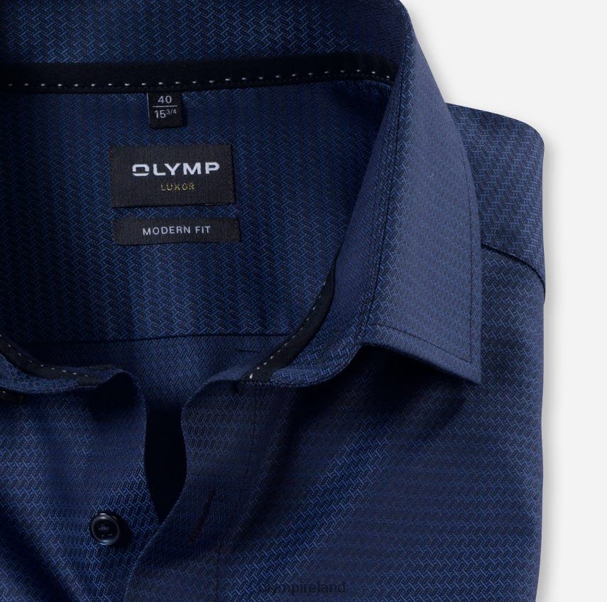 Clothing OLYMP Luxor Modern Fit, Business Shirt, Long Sleeve Extra Long, Global Kent, Marine 24L8461415
