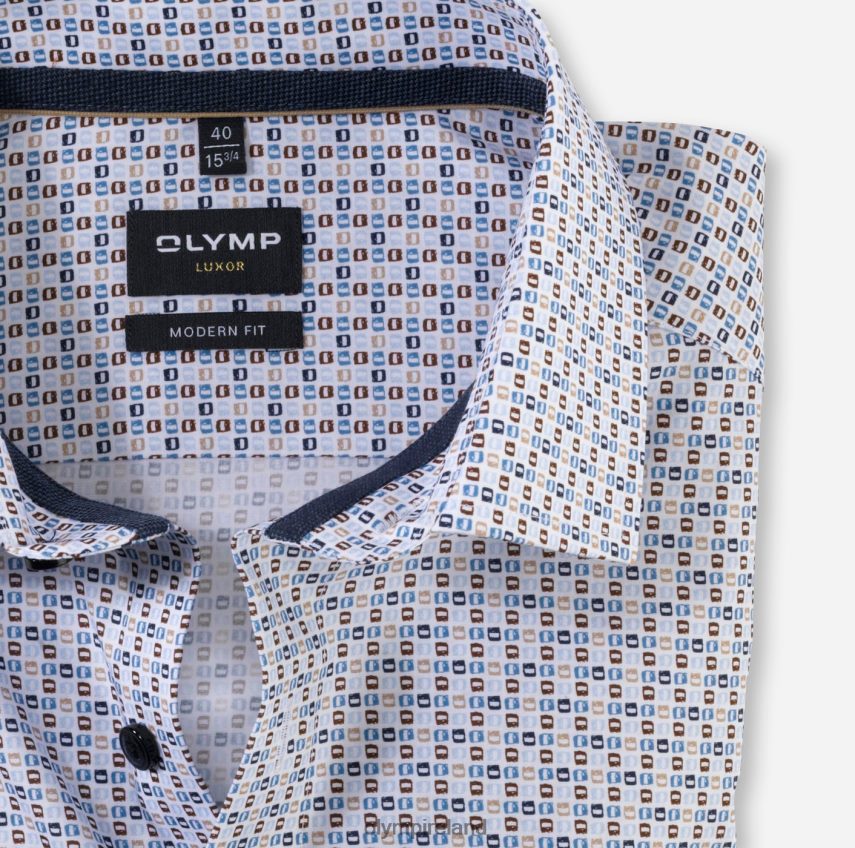 Clothing OLYMP Luxor Modern Fit, Business Shirt, Long Sleeve Extra Long, Global Kent, Natural 24L8461427