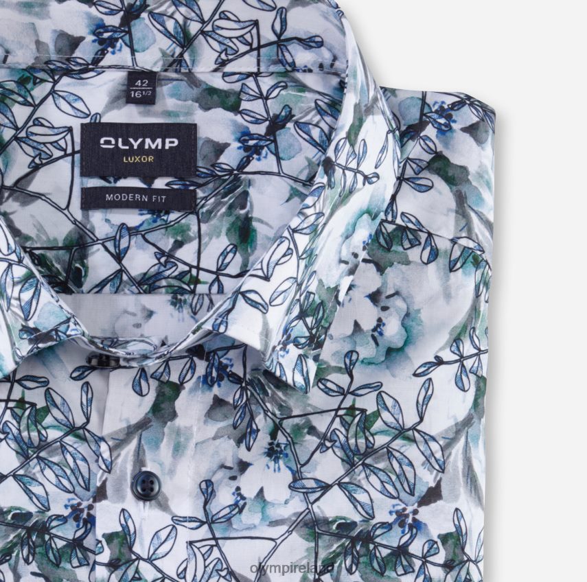 Clothing OLYMP Luxor Modern Fit, Business Shirt, Under Button-Down, Aqua 24L8461082