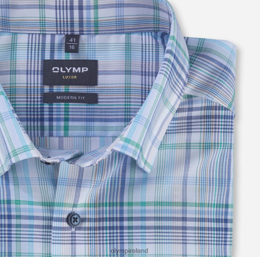 Clothing OLYMP Luxor Modern Fit, Business Shirt, Under Button-Down, Aqua 24L8461153